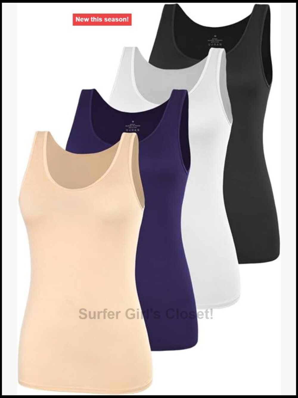 4 Pack Women Sleeveless Tank Tops Soft Modal Spandex Scoop Neck Layering